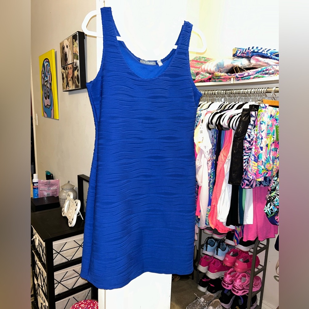💙♦️NWT NY Collection Ripple Stretch Dress💙 - Picture 3 of 10